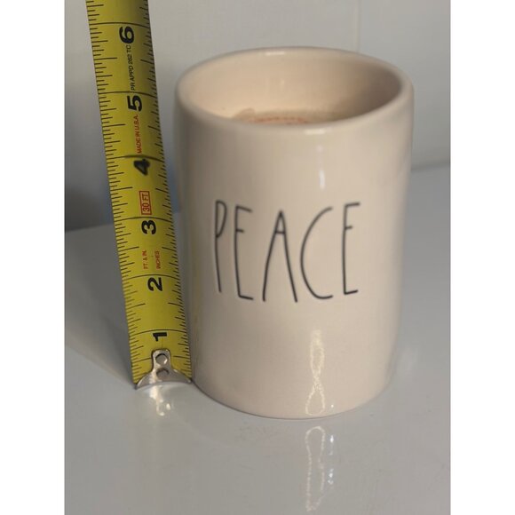 NEW Rae Dunn Magenta Peace Cypress Cedar Scented Candle 7 oz Ceramic Jar Beige - Picture 5 of 5